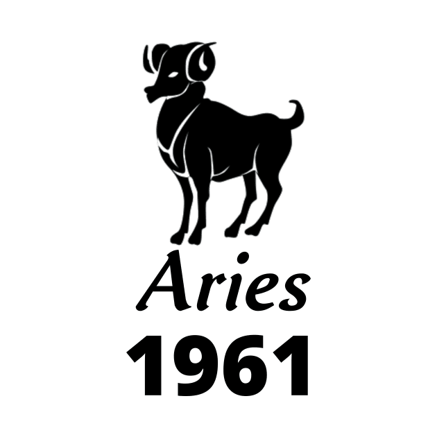 Black Aries Zodiac 1961 by Down Home Tees