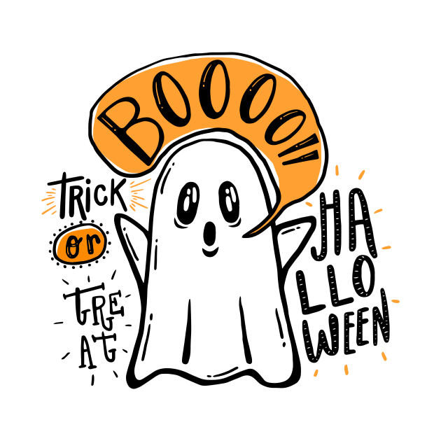 Spooky Halloween Ghost by superdupertees