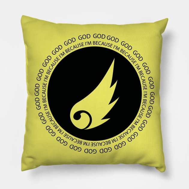 [Kamidere] Because I'm God (Black) Pillow by cafephantom