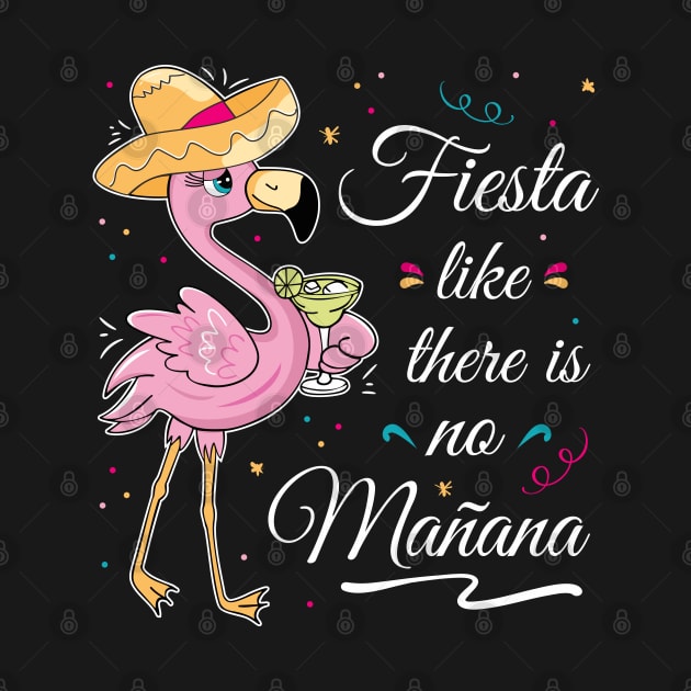 Cinco de Mayo Flamingo drinking a Margarita mexican by FloraLi