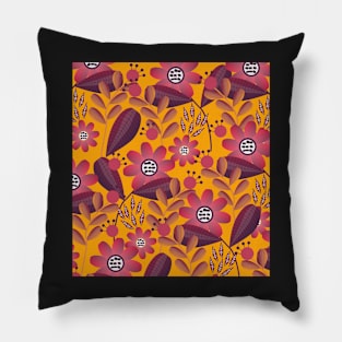 Floral spring fantasy in bright colors Pillow