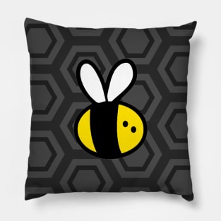 Cartoon bee with honeycomb background Pillow