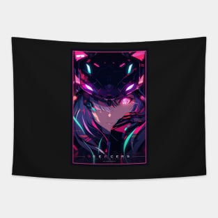 Anime Cat Girl | Quality Anime Design | Chibi Cat Girl Miaw | Manga Anime Art Tapestry