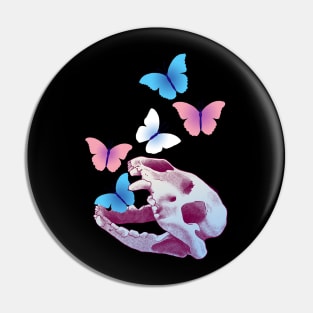 Trans Pride Skull Pin