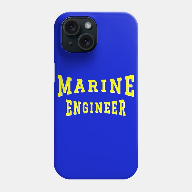 Marine Engineer in Yellow Color Text Phone Case by The Black Panther