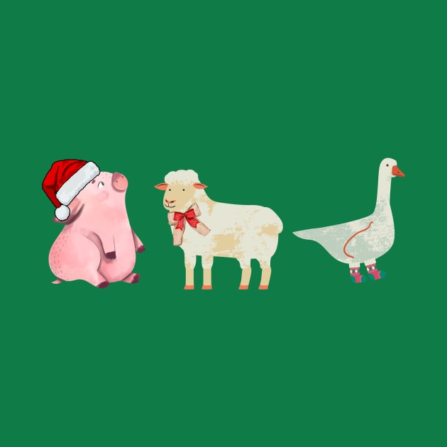 Farm Animal Christmas by WildenRoseDesign