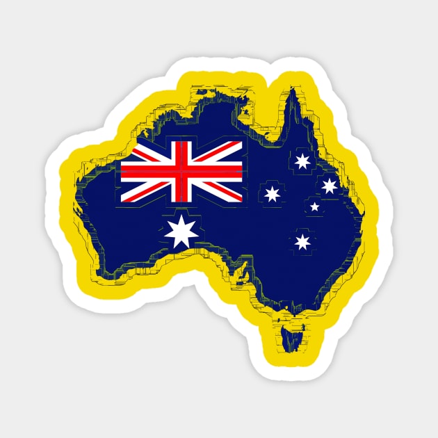 The Australian Map and Flag Magnet by Highseller