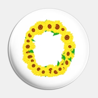 Sunflowers Initial Letter O (White Background) Pin