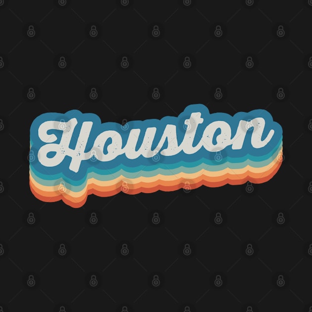 Houston Retro Groovy Sunset Vintage Aesthetic Typography by Inspire Enclave