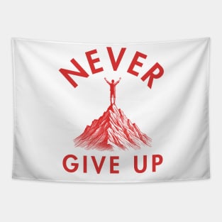 Peak Triumph: Never Give Up Tapestry