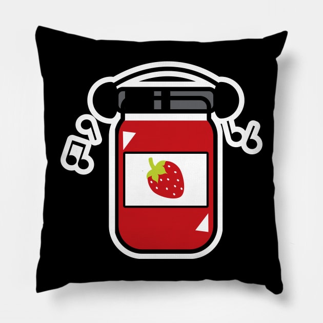 That’s My Jam - Strawberry Pillow by Kev Brett Designs