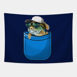 Is that a Bass in Your Pocket? Funny Fish Lover Fishing Sunglasses Tapestry