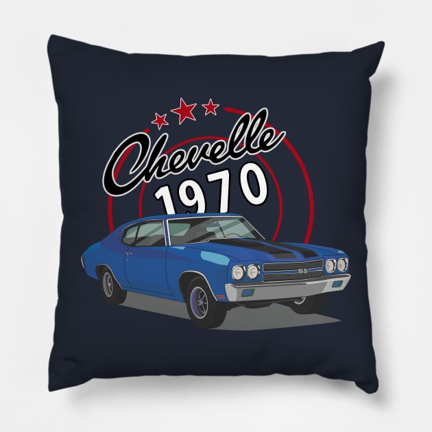 SS Chevelle Retro Design Pillow by CC I Design