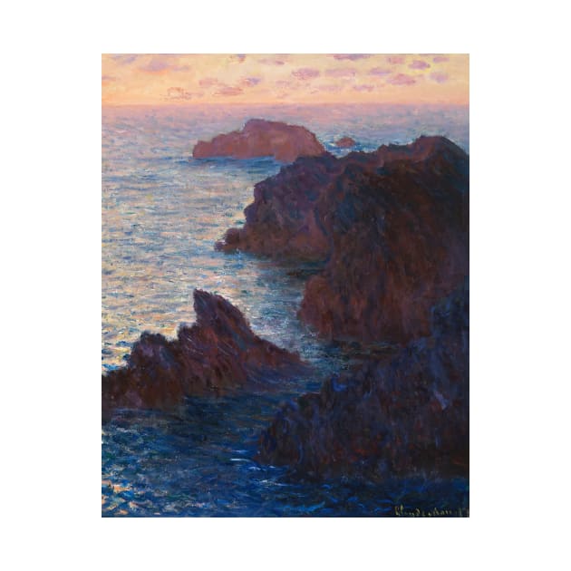 Rocks at Belle lle Port Domois by Claude Monet by Classic Art Stall