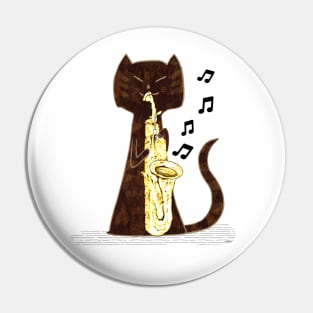 Cool Sax Cat Pin