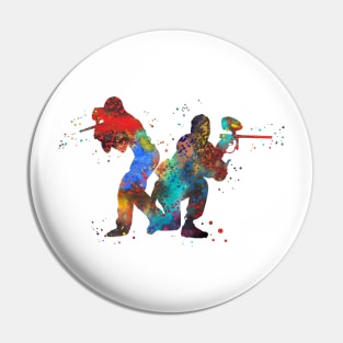 Paintball player couple, paintball player, paintball player male, paintball, sport, watercolor paintball, paintball print, female paintball Pin