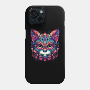 Sunburst Sugar Skull Cat Phone Case