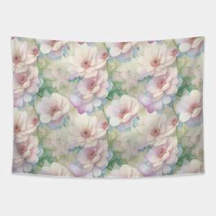 Watercolor Peachy Anemone pattern Tapestry