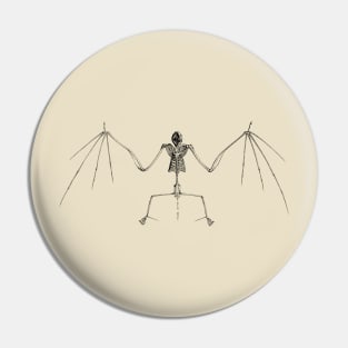 Bat skeleton vintage Pin