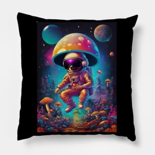 Techno Astronaut T-Shirt - Techno Organism - Catsondrugs.com - Techno, rave, edm, festival, techno, trippy, music, 90s rave, psychedelic, party, trance, rave music, rave krispies, rave flyer Pillow