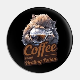 Cute Cat Coffee Design Pin