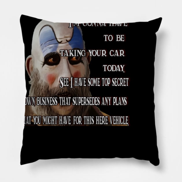 Top Secret Clown Version 1 Pillow by The Hitman Jake Capone