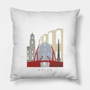 Arles skyline poster Pillow