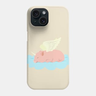 Unipiggy sleeping on a cloud Phone Case