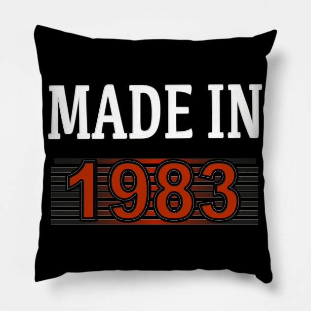 Made in 1983 Pillow by Yous Sef