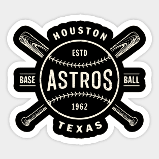 Houston Astros Vintage Classic name logo type & Astrodome Die-cut Round  STICKER