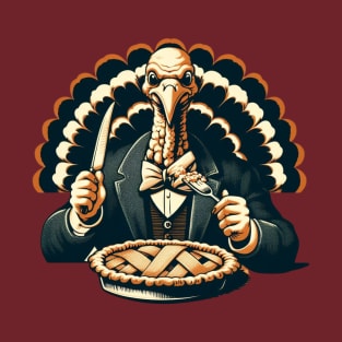 Thanksgiving Creepy Retro Vintage Turkey T-Shirt