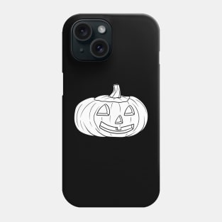 Halloween Jack O' Lantern White Silhouette Phone Case