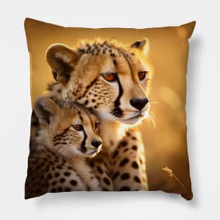 Cheetah Animal Wild Beauty Freedom Wilderness Enchanting Pillow