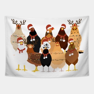 Cute Christmas Chickens Farm Animals Christmas Tapestry