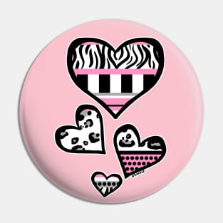 Baby Pink Y2K Busy Stripes Pin