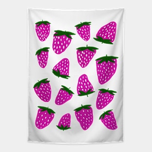 Organic summer strawberries purple and green Tapestry