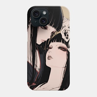 Geisha and skull 8009 Phone Case