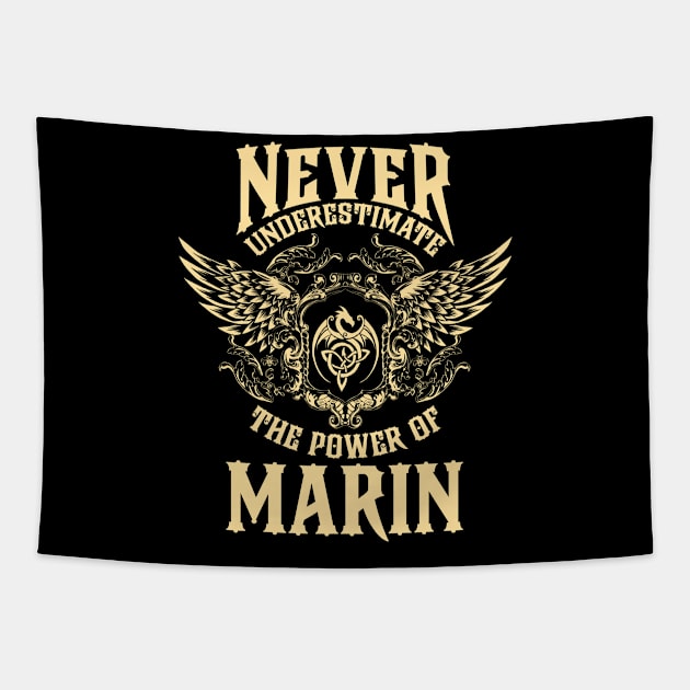 Marin Name Shirt Marin Power Never Underestimate Tapestry by Jeepcom