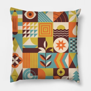 Summery vintage pattern design Pillow