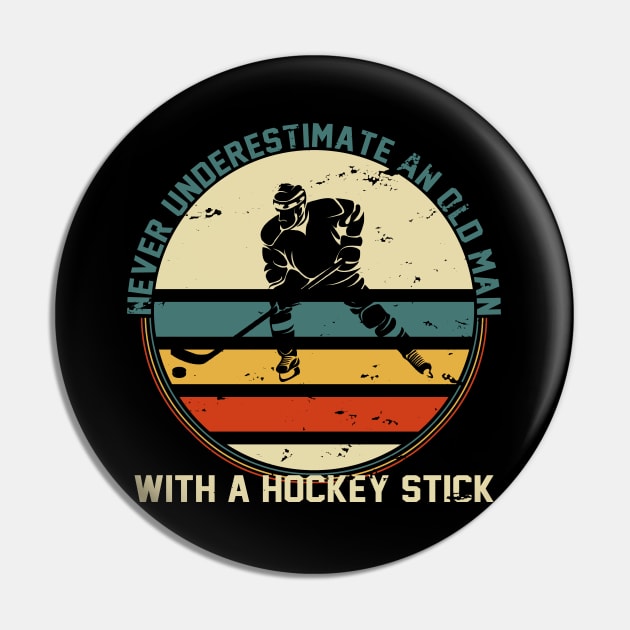 Old Man Hockey Pin by MikesTeez