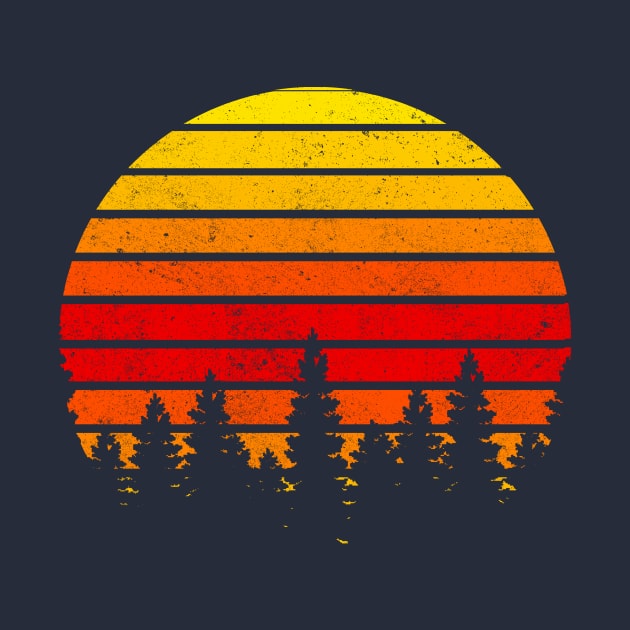 Retro sunset with trees by PharaohCloset