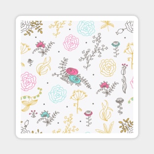 Elegance Seamless pattern with flowers Magnet