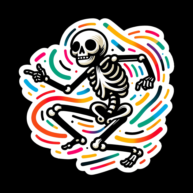 Dancing Skeleton Vibing by ManyMelany