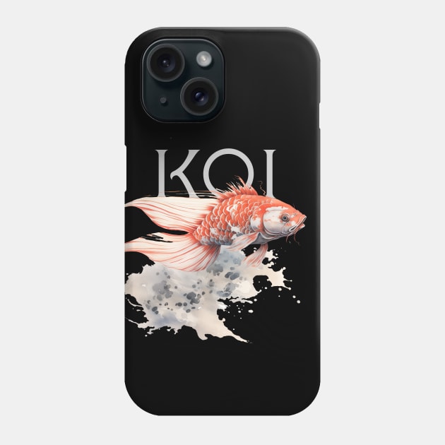 Koi Pond: Calming Koi Fish on a Dark Background Phone Case by Puff Sumo