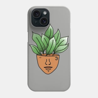 Tropical House Plant Person with a Moon Face Tattoo Phone Case