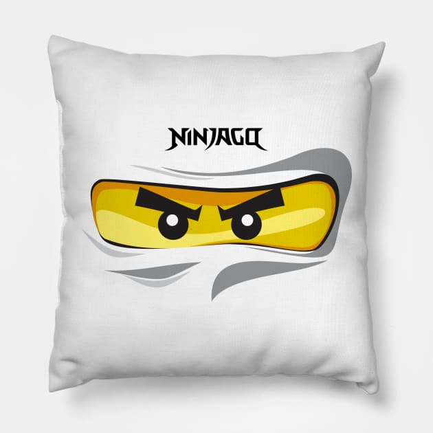 Ninjago Eyes WHITE Ninja ZANE FanArt FanMade T-Shirt Pillow by kaitokid