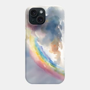 Rainbows and clouds - Watercolour - 01 Phone Case