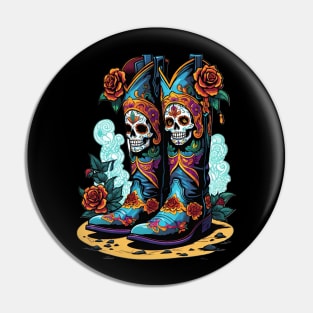 Boots - Dia De Los Muertos Pin