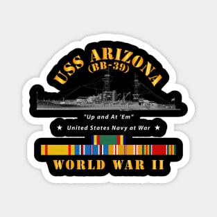 Battleship  USS Arizona WWII w SVC Ribbons Magnet