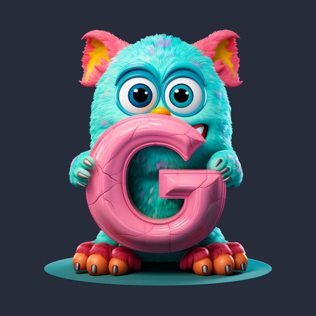 Cute Monster for Kids Alphabet Letter G Funny Back to School by Ariela-Alez